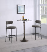 Viola grey boucle upholstered bar stool angled view