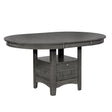 Lavon Dining Table with Storage Medium Grey front view