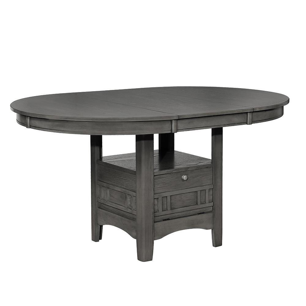 Lavon Dining Table with Storage Medium Grey front view