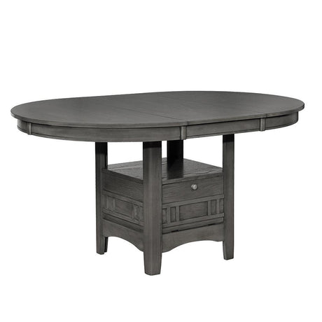 Lavon Dining Table with Storage Medium Grey front view