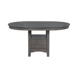 Angle view of Lavon oval dining table and chairs