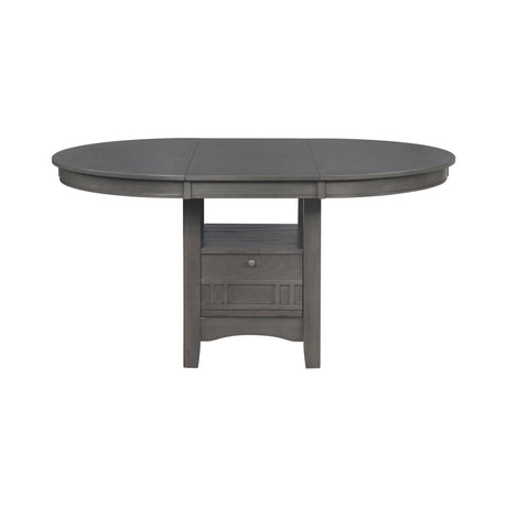 Angle view of Lavon oval dining table and chairs