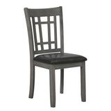 Lavon Dining Side Chairs Pair with Upholstered Seat in Medium Grey