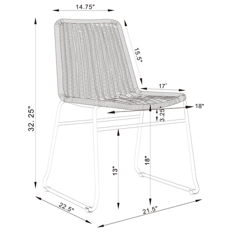 Detail of chair frame and upholstery in Aviano dining set