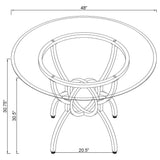detail view of Aviano Base Gunmetal Circular Dining Room Set dining room furniture