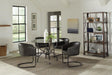 main view of Aviano Gunmetal Round Dining Table and Chairs