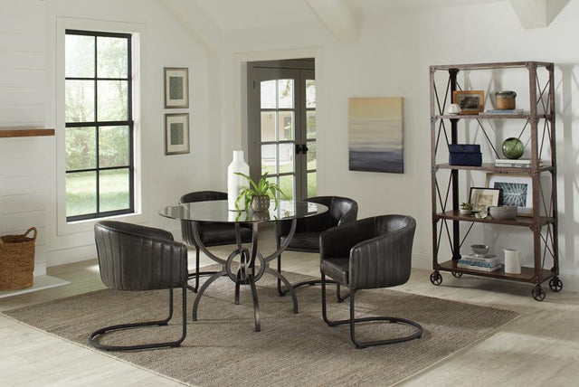 main view of Aviano Base Gunmetal Circular Dining Room Set dining room furniture
