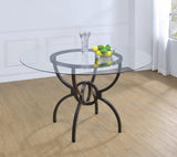 room view of Aviano Base Gunmetal Circular Dining Room Set dining room furniture