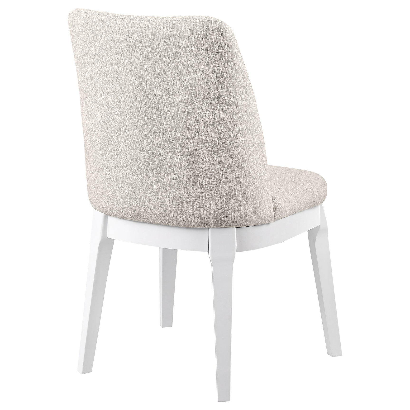 Dining side chair set of two in beige upholstery