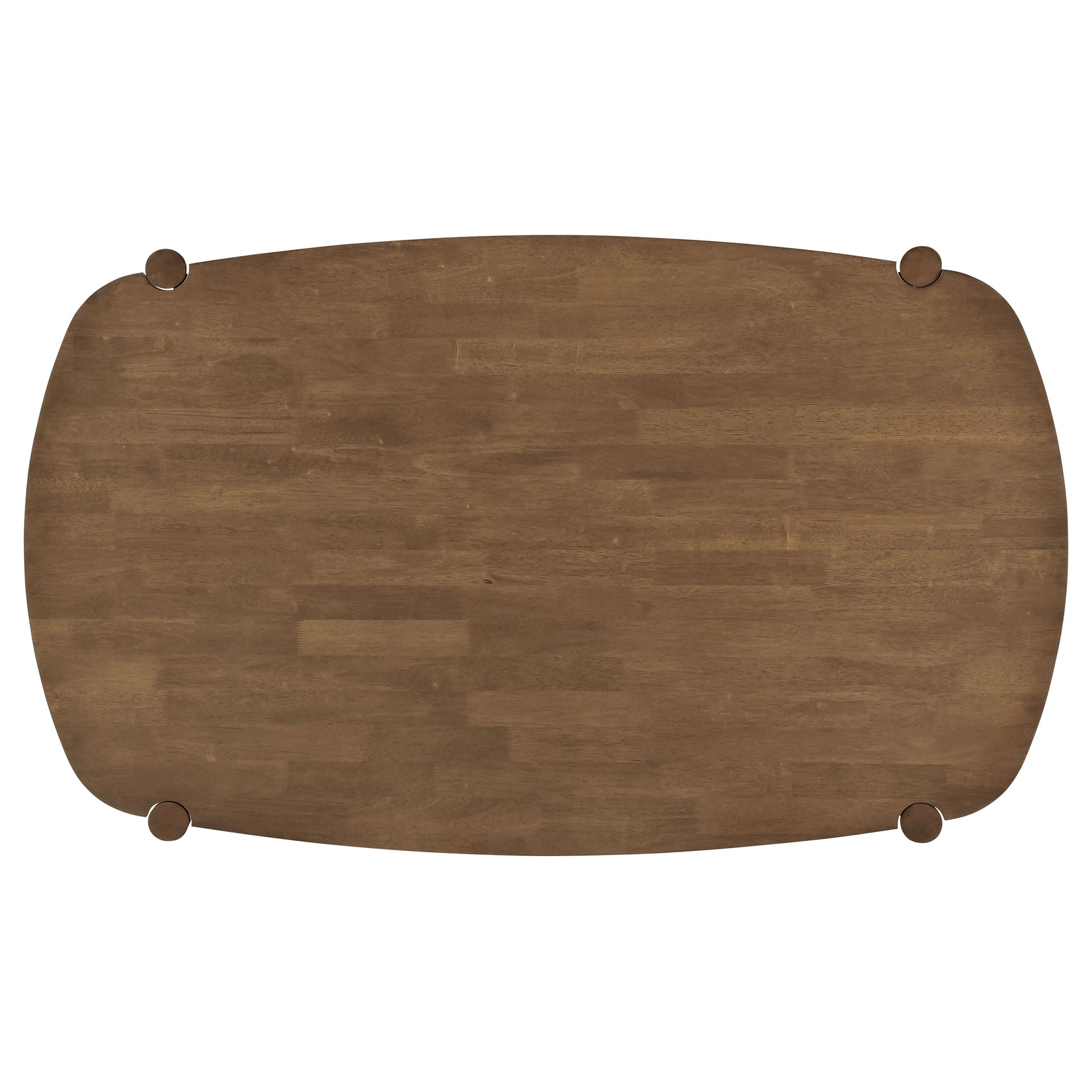 Overhead view showing oval table shape