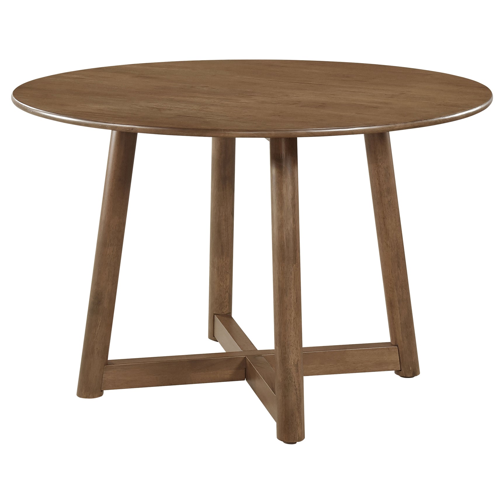 Dinah Walnut round solid wood dining room set detail view