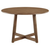 Dinah Walnut round solid wood dining room set main view
