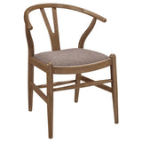 Dinah Walnut round solid wood dining room set detail view