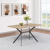 Edgecreek dining table angled black metal legs closeup