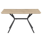 Edgecreek dining table melamine wood grain tabletop detail