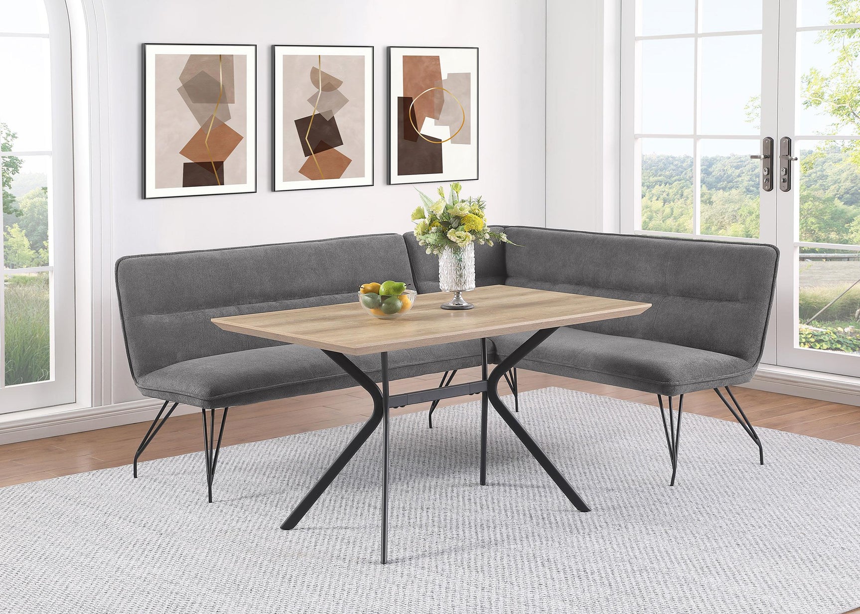 Dodson L-shaped bench corner view
