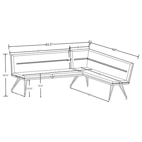 Dodson bench overview in dining setting