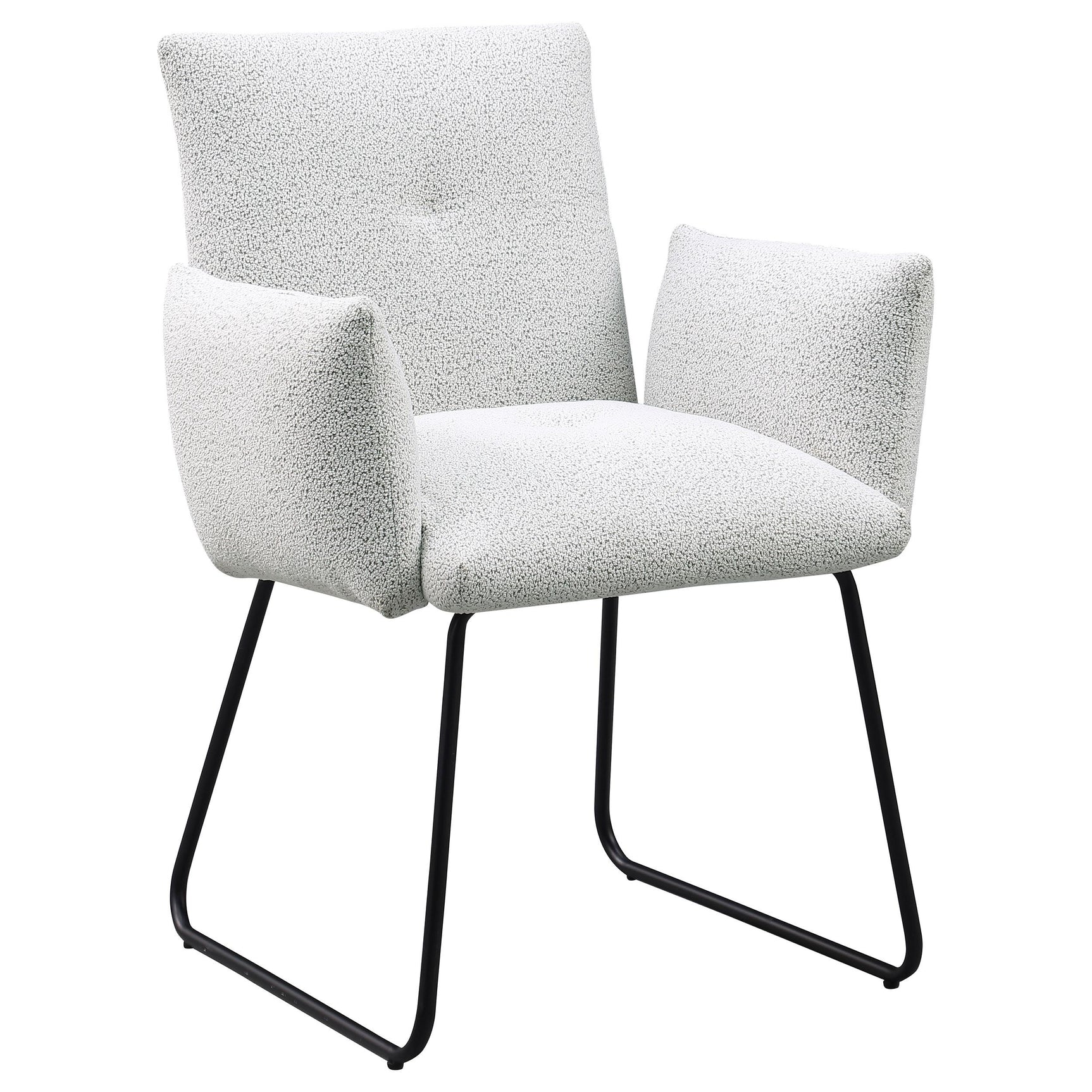 Ackland light grey upholstered dining side chair back view