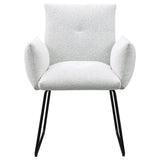 Ackland dining chair light grey fabric close-up