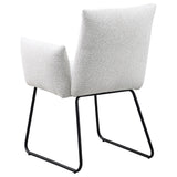 Ackland light grey upholstered dining side chair set of 2 seat angle