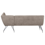 Corner seat area of L-shaped Dodson dining bench