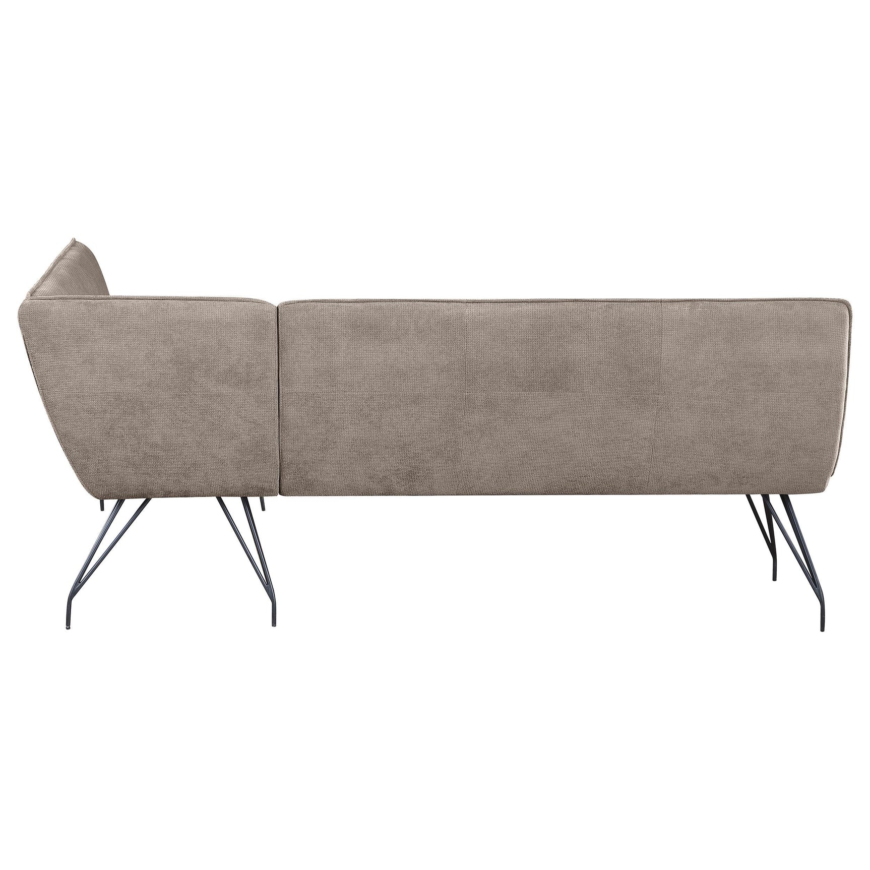 Corner seat area of L-shaped Dodson dining bench
