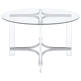 Main view of acrylic side chairs with chrome frame dining table