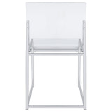 Keeling Chrome Round Glass Top Dining Set with 4 acrylic chairs