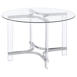 Adino dining table showcasing plastic glide feet