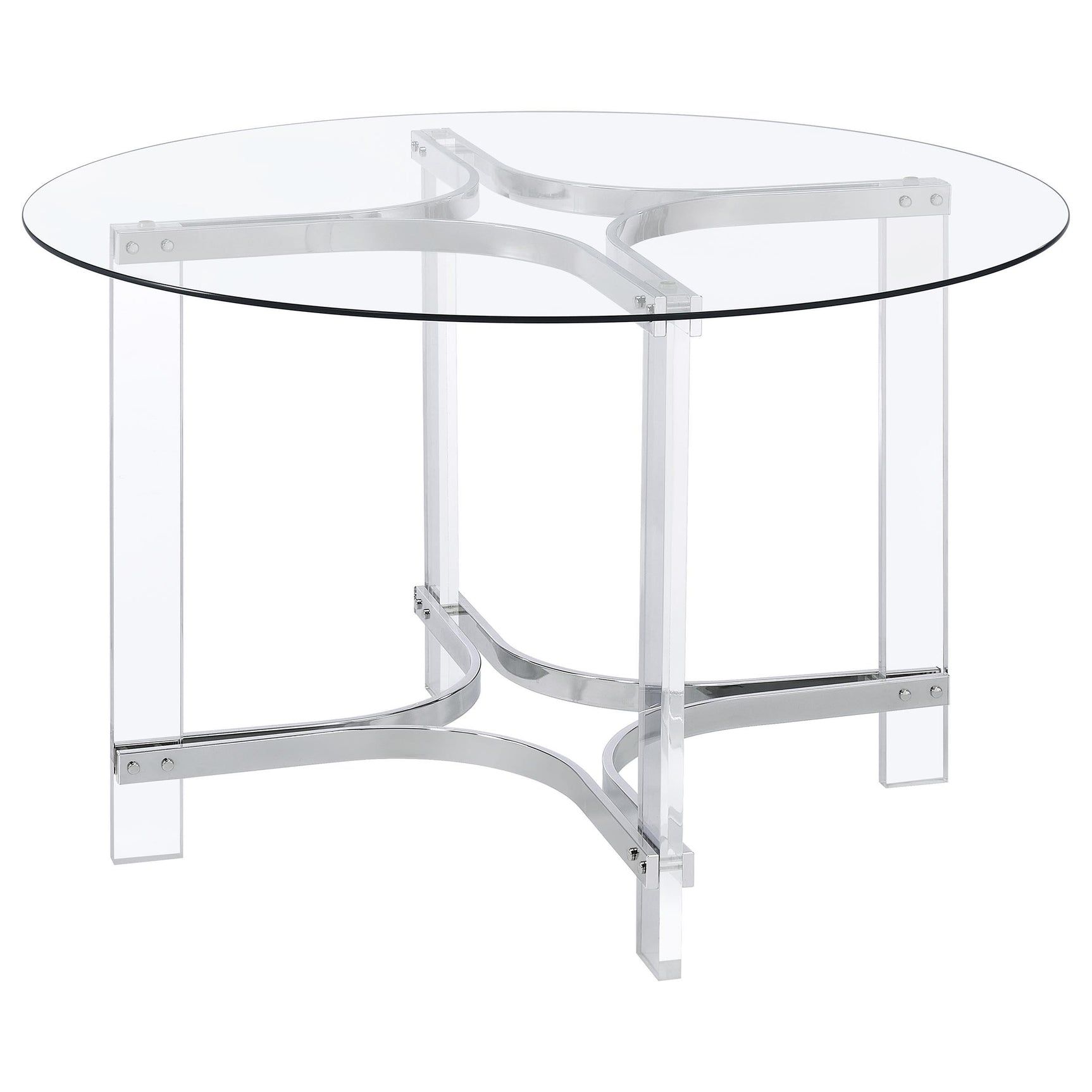 Adino dining table showcasing plastic glide feet