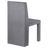 Tordera grey velvet upholstered dining side chair front view