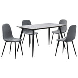 Room view showing Dennison Grey Rectangular Dining Room Set in a styled dining area