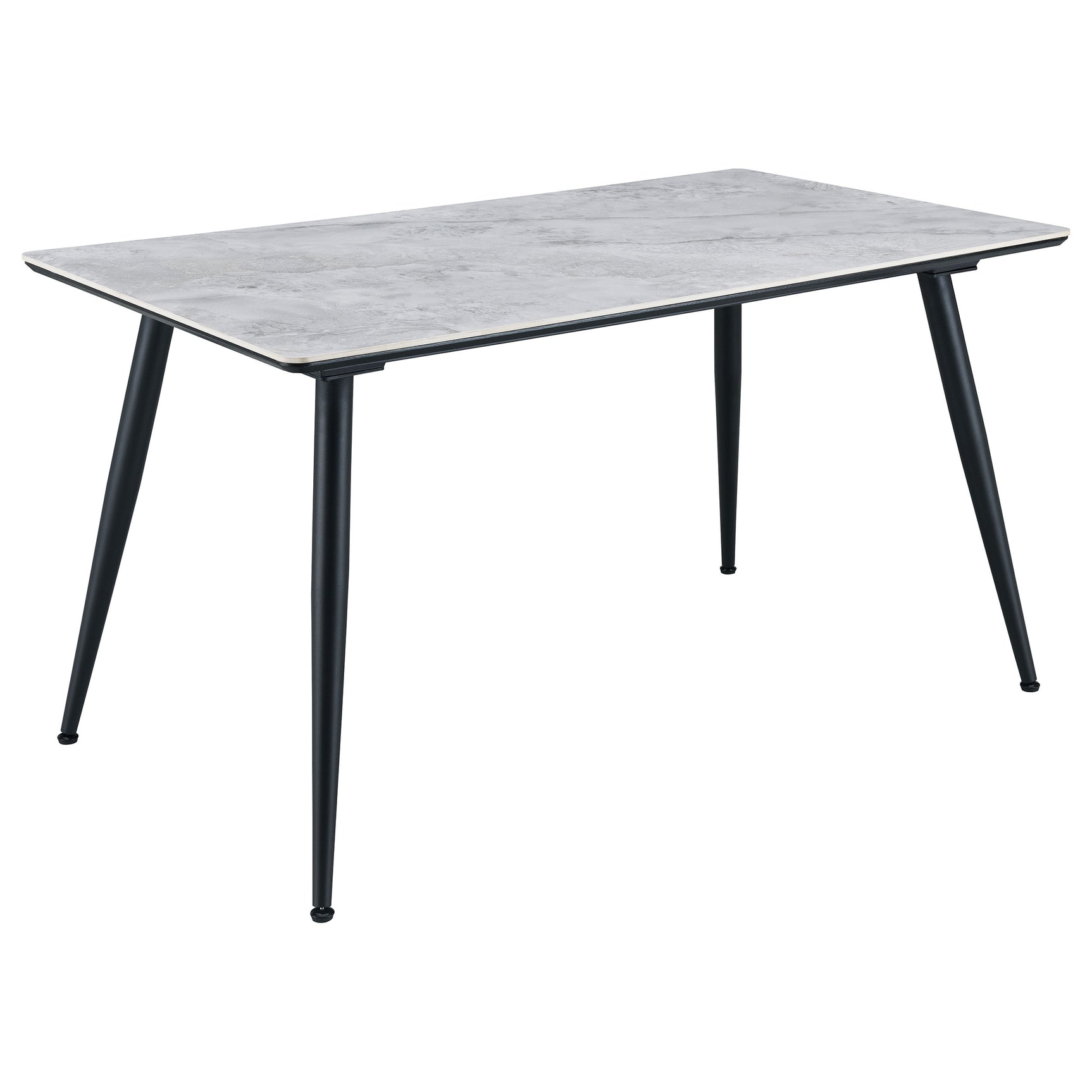 Close-up detail of Dennison Grey dining table surface and finish