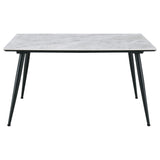 Angled main view of Dennison Grey rectangular table and chairs
