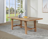 Middleton dining table extension leaf removed, natural brown finish