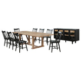 Detail view of Middleton Natural Brown Black Extension Leaf Dining Room Set dining room furniture