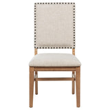Back view of Middleton dining side chair with natural brown hardwood legs