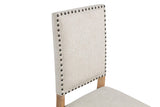 Middleton beige upholstered dining side chair showing front angle