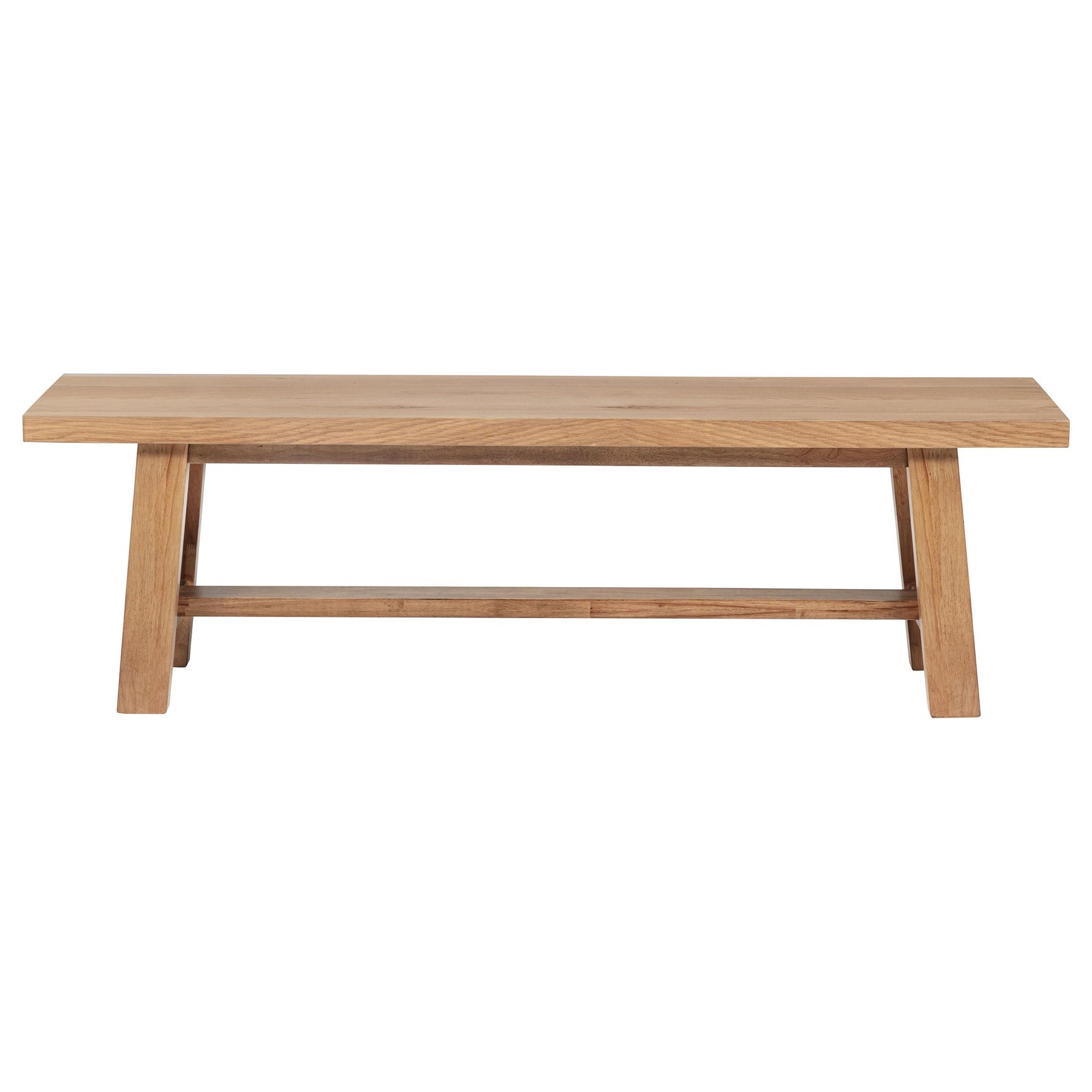 Backless dining bench side profile natural brown