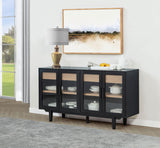 Middleton sideboard door open showing adjustable shelves