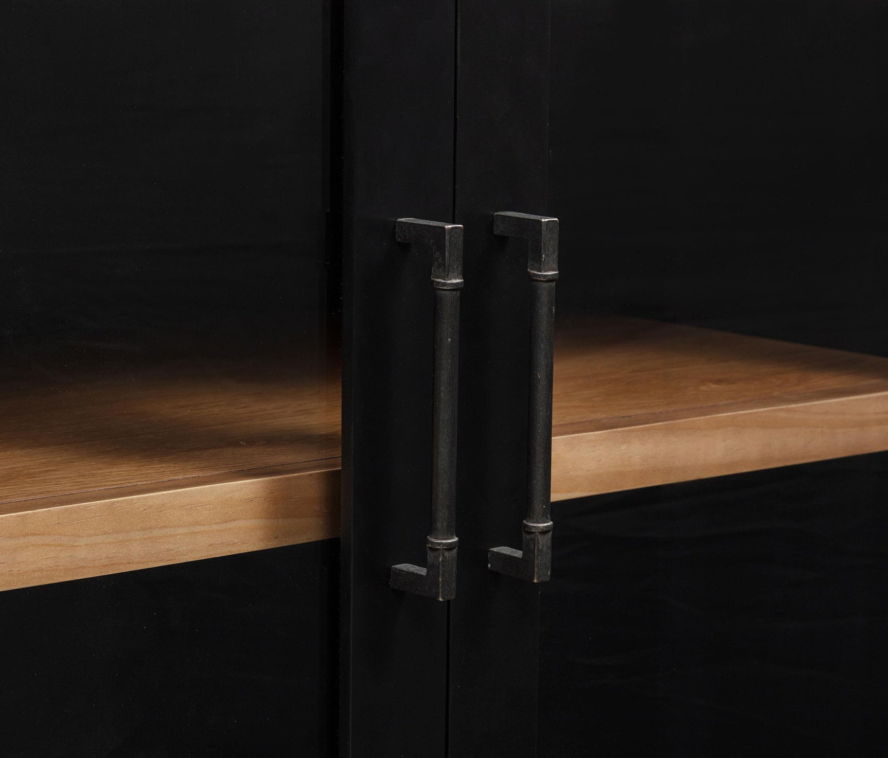 Middleton black 4-door sideboard server front view