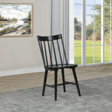 Middleton black solid wood dining side chair side view