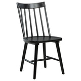 Middleton black solid wood dining side chair rear angle
