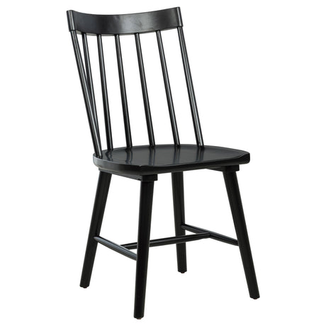 Middleton black solid wood dining side chair rear angle