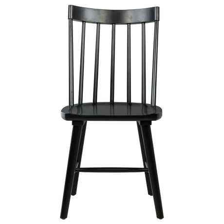 Close-up of Middleton chair spindle back in black finish