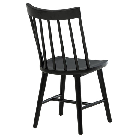 Detail of spindle back design on Middleton chair in black