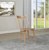 Middleton brown dining side chair side view showing spindle back