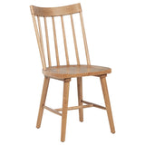 Middleton dining side chair seat closeup in brown finish