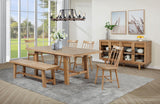 Middleton brown solid wood dining side chair front angle