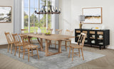 Middleton brown solid wood dining side chair front angle